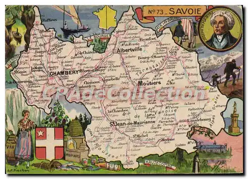 Cartes postales moderne Savoie Joseph de Maistre Curiosites chateau des Ducs lac du Bourget Abbaye de haute Combe Beurr