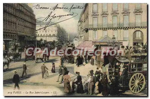 Cartes postales Paris la rue Saint Lazare