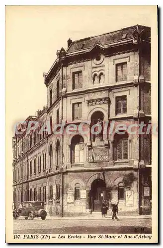 Cartes postales Paris XI Les Ecoles Rue St Maur et rue d'Arboy