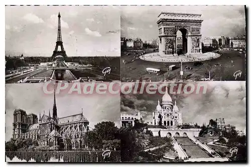 Cartes postales Paris La Tour Eiffel la cathedrale Notre Dame