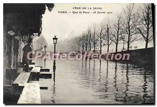 Cartes postales Crue de la Seine Paris Quai de Passy 28 Janvier 1910