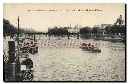 Cartes postales Paris La Seine vue prise du Pont des Saint Peres