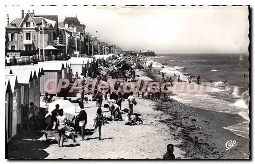 Ansichtskarte AK St Aubin sur Mer La Plage a l'Heure du Bain et les Villas