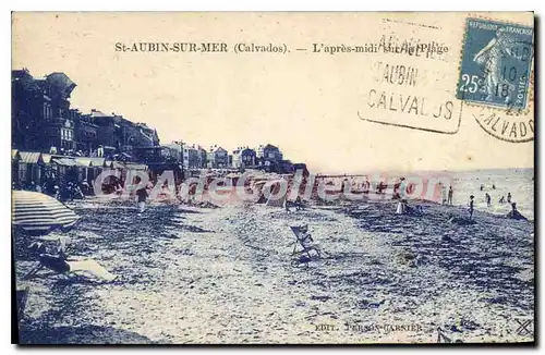 Cartes postales St Aubin Sur Mer Calvados L'apres midi sur la Plage