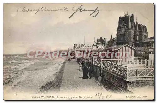 Cartes postales Villers sur Mer La Digue a Maree haute