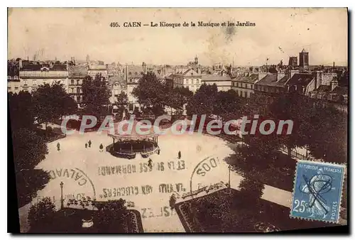 Ansichtskarte AK Caen Le Kiosque de la Musique et les Jardins