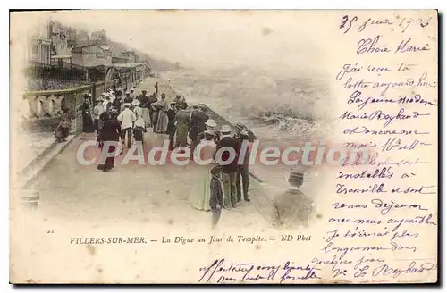 Ansichtskarte AK Villers sur Mer La Digue un Jour de Tempete