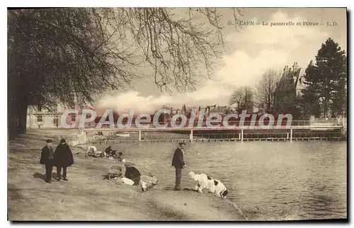 Cartes postales Caen la passerelle et l'Orne