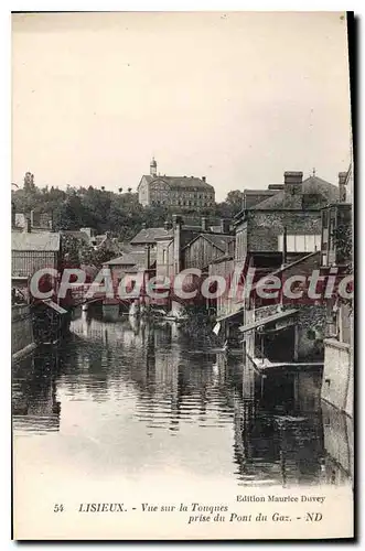 Cartes postales Lisieux vue sur la Touques prise du Pont du Gaz