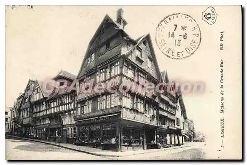 Cartes postales Lisieux maisons de la Grande Rue