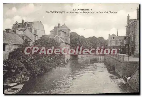 Ansichtskarte AK La Normandie Pont l'Eveque vue sur le Touques et le pont des chaines