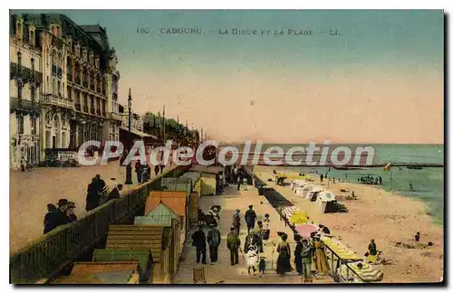 Cartes postales Cabourg la Dique et la plage