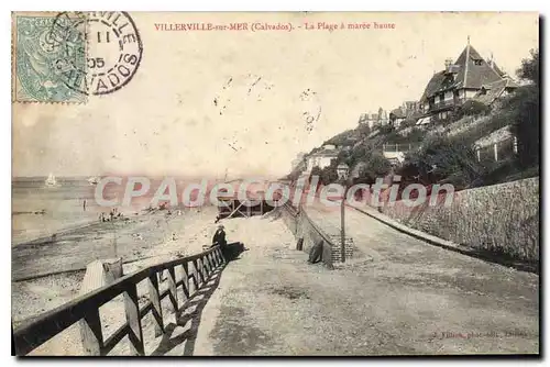 Cartes postales Villerville sur Mer Calvados la plage a Maree haute