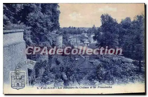 Cartes postales Falaise les Remparts du chateau et le Promenades