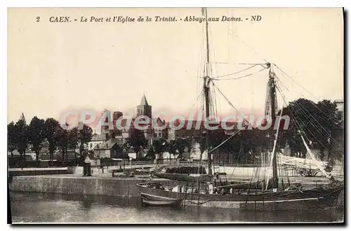 Cartes postales Caen le Port et l'eglise de la Trinitie Abbaye aux Darnes