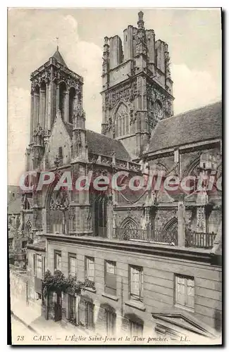 Cartes postales Caen l'eglise Saint jean et la tour Penchee