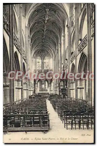 Cartes postales Caen Eglise Saint Pierre la Nef et le Choeur