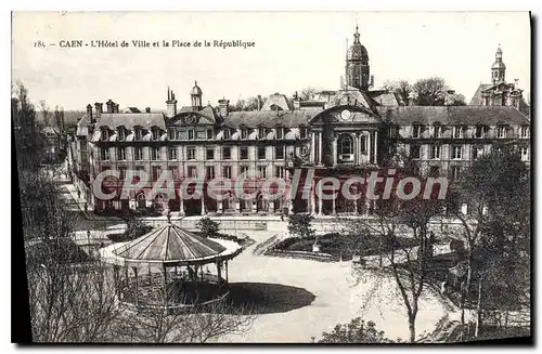 Ansichtskarte AK Caen l'hotel de ville et la place de la republique