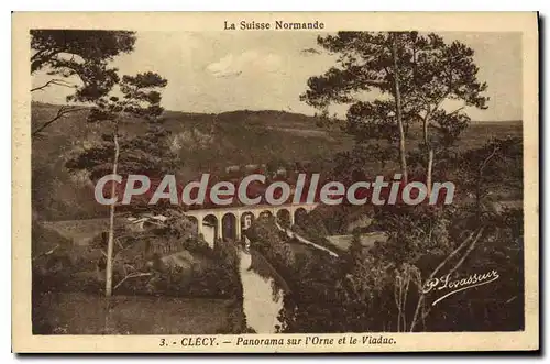 Ansichtskarte AK Clecy panorama sur l'Orne et le Viaduc