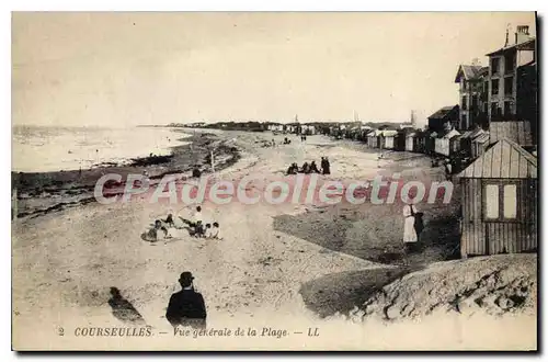 Cartes postales Courseulles vue generale de la plage