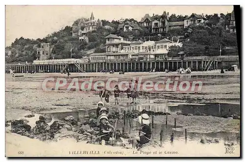 Ansichtskarte AK Villerville Calvados la plage et le casino