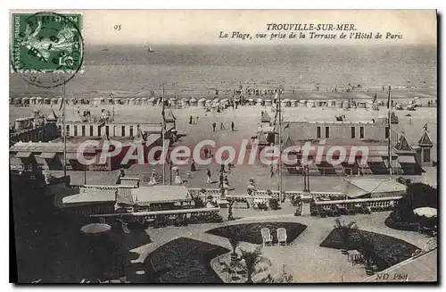 Ansichtskarte AK Trouville sur mer la plage vue prise de la Terrase de l'hotel de Paris