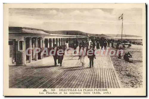 Cartes postales Deauville la plage Fleurie les planches et le nouveaux Bains Adda arch