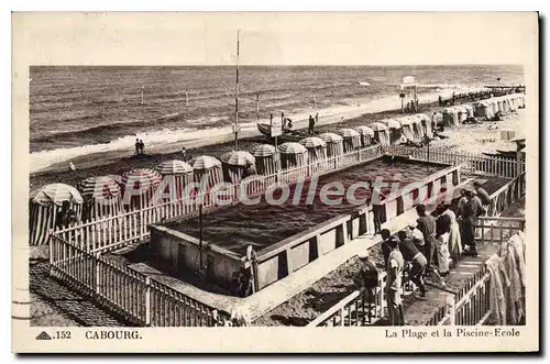 Ansichtskarte AK Cabourg la plage et la Piscine Ecole