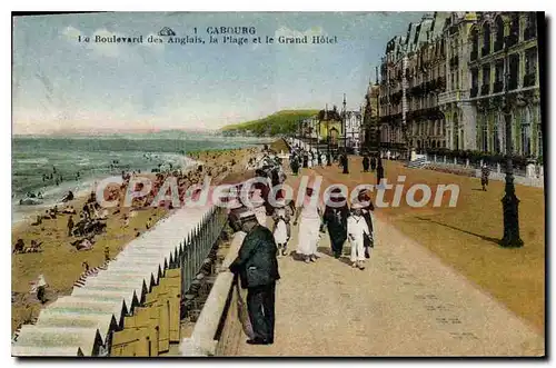 Ansichtskarte AK Cabourg le Boulevard des Anglais la plage et le grand hotel