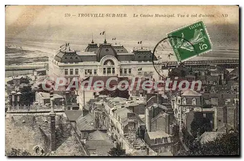 Cartes postales Trouville sur mer le casino Municipal vue a vol d'oiseau