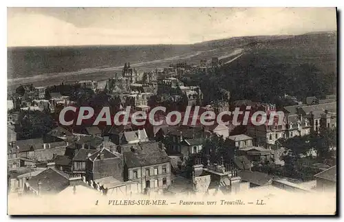 Cartes postales Villers sur mer panorama vers Trouville