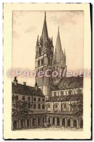 Cartes postales Caen tours de St Etienne