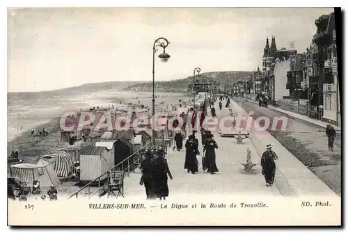 Cartes postales Villers sur Mer la Digue et la Route de Trouville