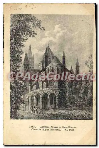 Ansichtskarte AK Caen Ancienne Abbaye de Saint Etienne Chevet de l'eglise Exterieur