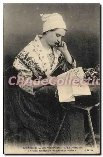 Ansichtskarte AK Scenes de la vie Normande la Dentelliere Voyons maintenant les nouvelles locales