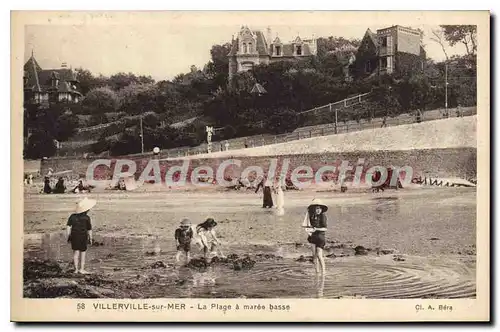 Cartes postales Villerville sur mer la plage a maree basse