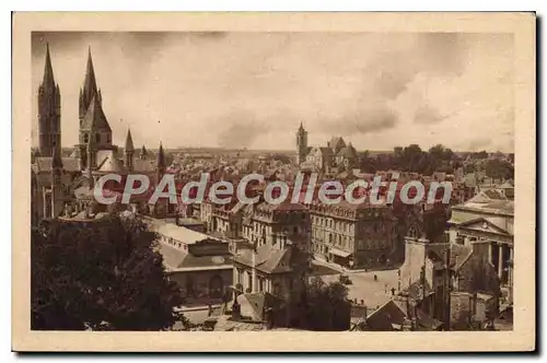 Cartes postales Caen Calvados vue generale de la partie non sinstree Abside de l'Abbaye aux hommes et le vieux S