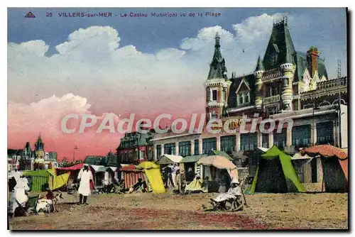 Cartes postales Villers sur Mer le casino Municipal vu de la plage