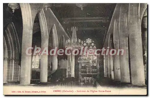 Cartes postales Orbec Calvados interieur de l'Eglise Notre Dame