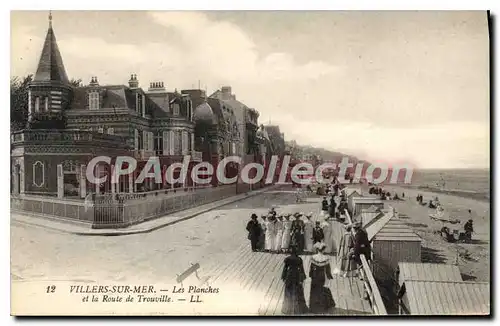 Cartes postales Villers sur Mer les Planches et la Route de Trouville