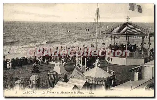 Ansichtskarte AK Cabourg le Kiosque de Musique et la place