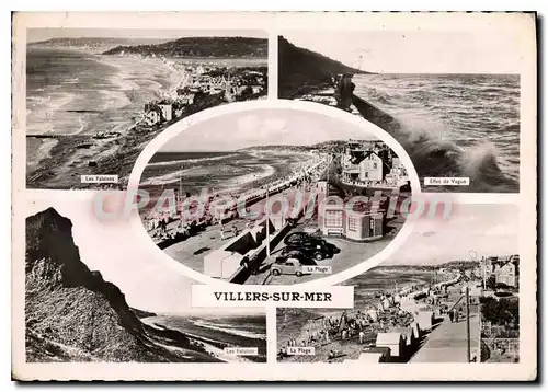 Moderne Karte Villers sur Mer les Falaises Effet du Vague La plage Les Falaises la plage