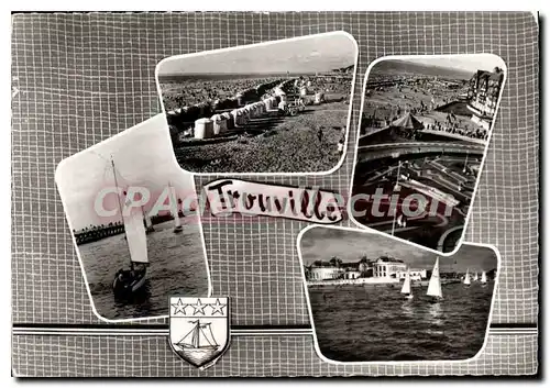 Moderne Karte Trouville Calvados la Reine des plages les Voiliers la plage le golf miniature et la plage le c