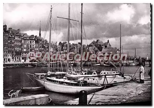 Cartes postales moderne En Normandie Honfleur Calvados le vieux Bassin la Lieutenance le quai Sainte Catherine