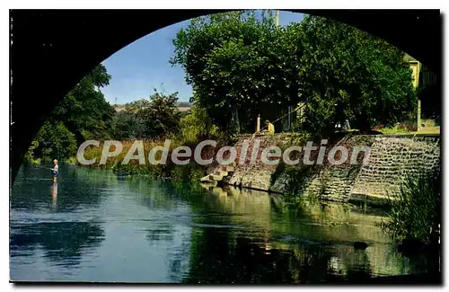 Moderne Karte La Suisse Normande pont d'Ouilly Calvados paysage sous l'arche du pont de l'Orne