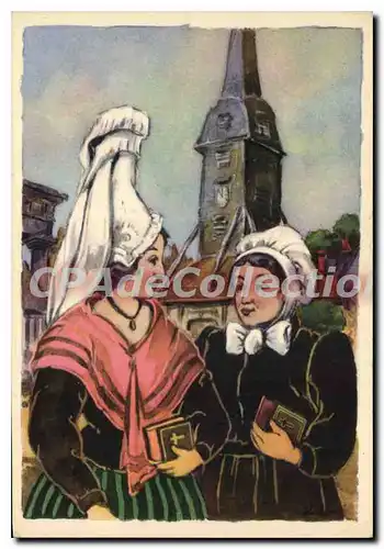 Cartes postales moderne En Normandie sur la place aquerelle d'Haltus