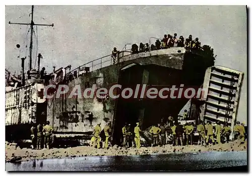 Cartes postales moderne Debarquement en Normandie l'equipe de debarquement alliee apport avec elle sa propre Jetee