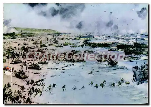 Cartes postales moderne Debarquement en Normandie France la bataille rage 1944 sera l'annee qui permettra a la france d
