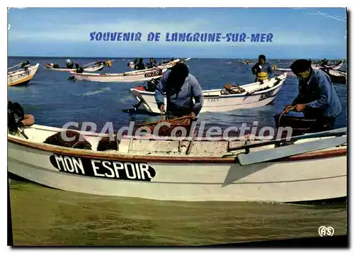 Moderne Karte Souvenir de Langrune sur Mer retour de peche aux moules