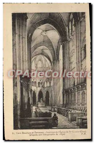 Cartes postales Vieux Beauvais et Environs Interieur de l'Eglise de St Germer Oise
